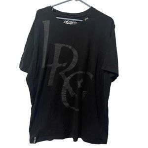 LRG‎ Shirt Men 2XL Black Cotton Lightweight Logo Casual Spelled Out Short Sleeve
